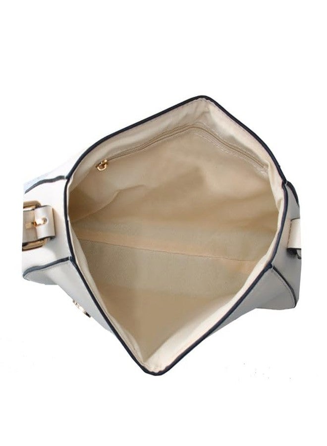 هاستر حقيبة كتف هامستر لندن روما جيغسو للبنات - حقيبة يد أنيقة من الجلد الصناعي بلون أبيض كريمي - Image 5